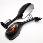 Black Racing LED Rear View Mirrors for Suzuki GSXR 600 750 1000 (2006–2022)
