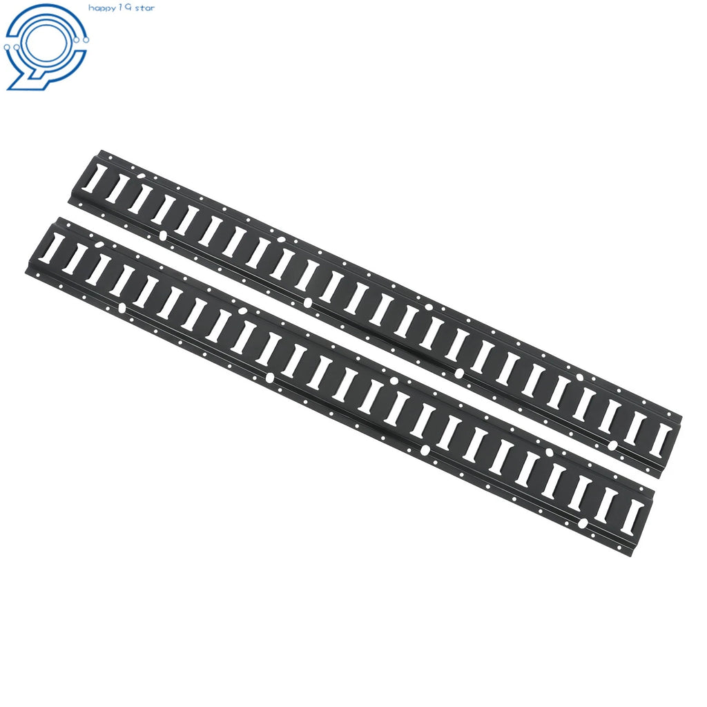 Set of 6 E Track Tie Down Rails for Trailers Vans (Powder-Coat Black)