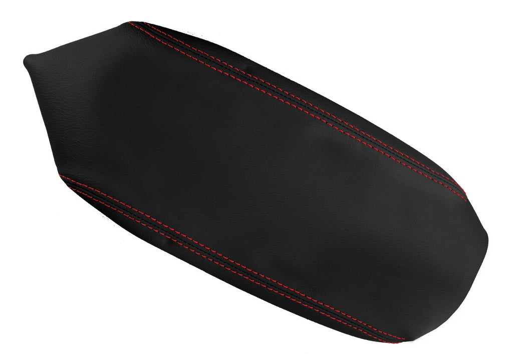 Leather Console Lid Armrest Cover for Dodge Neon (2000–2005) Red Stitch
