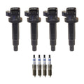 Set of 4 Ignition Coils & Spark Plugs for Ford Escape Fusion MKZ (2005–2020)