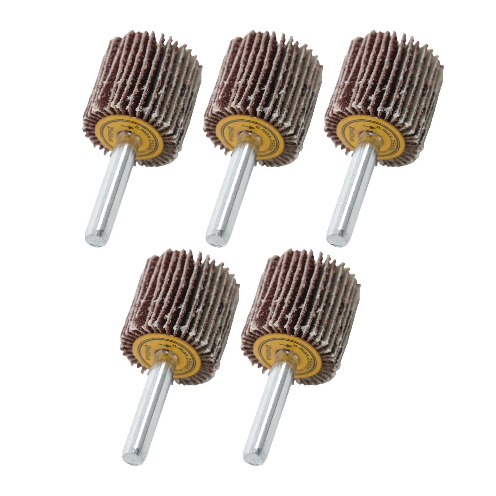 Set of 5 Flap Wheels for Aluminum Oxide Shank (1" x 1" x 1/4")
