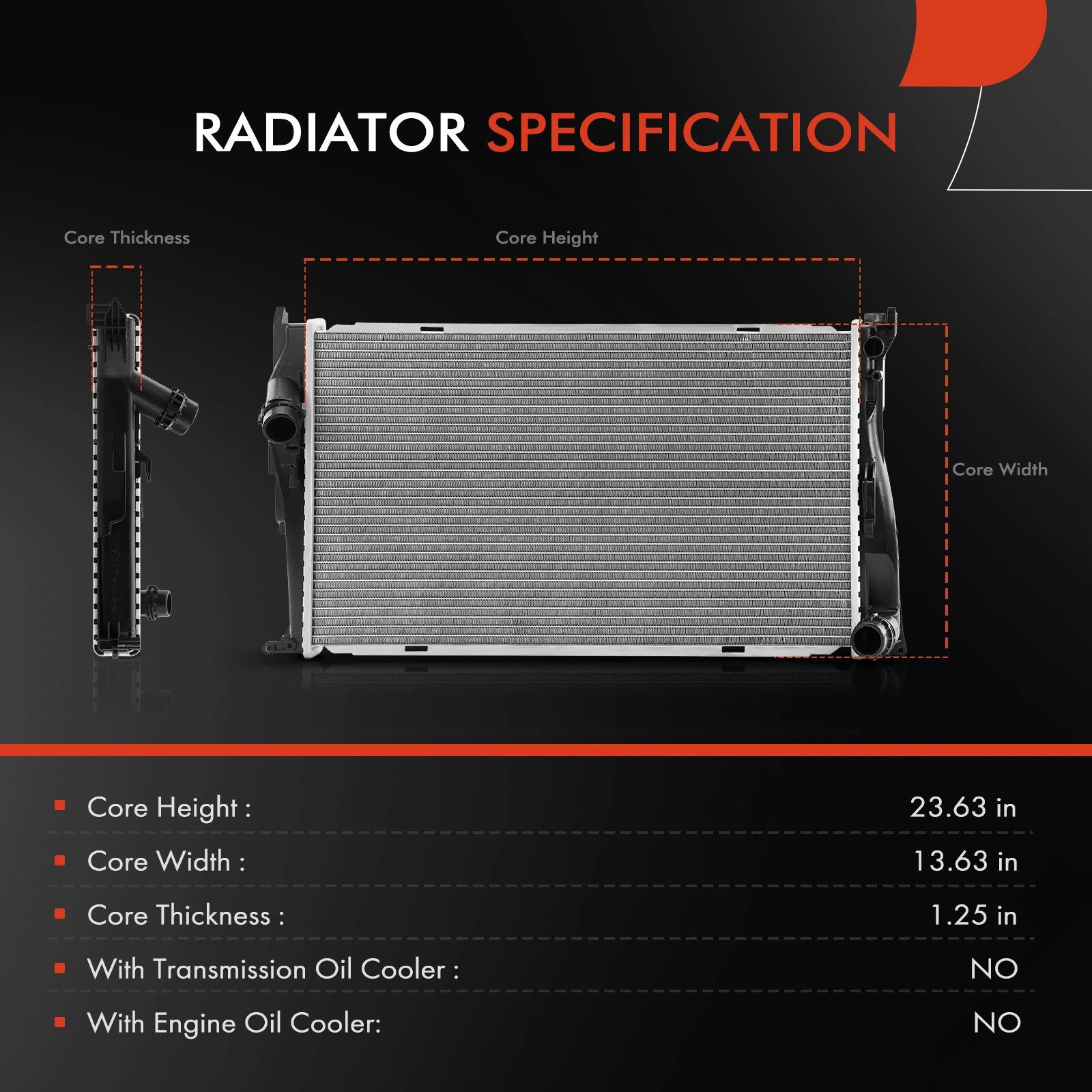 Radiator for BMW 135i, 335i, 335is (2007-2013)