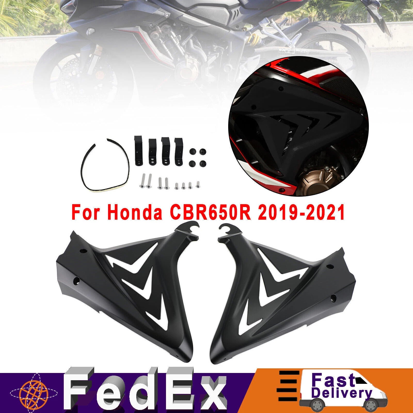Side Frame Cover Panels for Honda CBR650R (2019–2021) Black N3