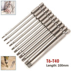 Screwdriver Bit 6.35mm / 1/4 Inch Shank Hexagonal 60HRC