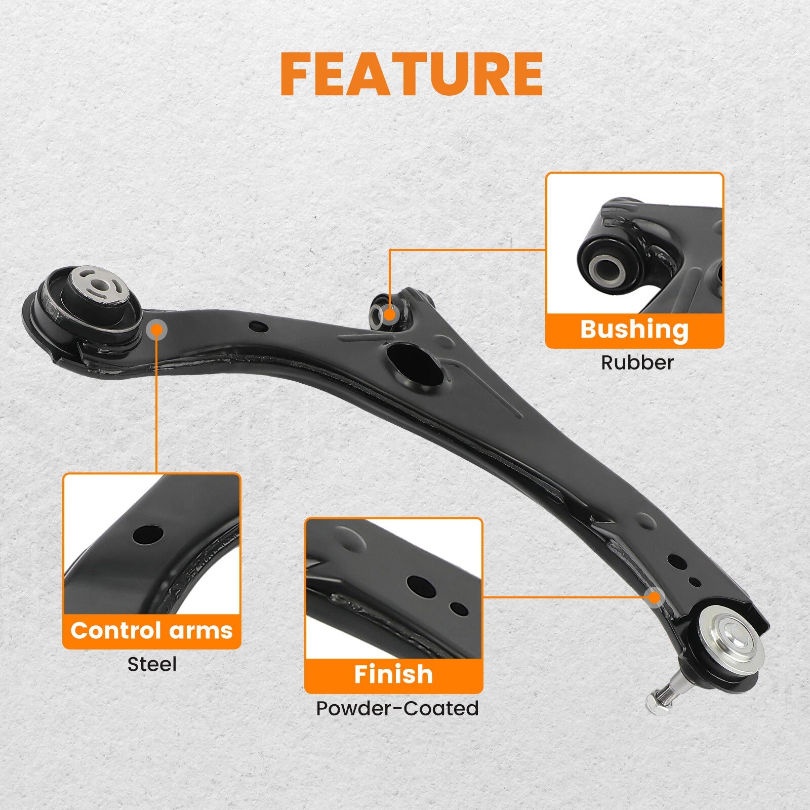 Set of 2 Front Lower Control Arms for RAM C/V Grand Caravan (2008–2020)