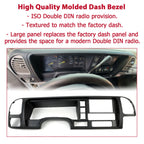 Double DIN Dash Bezel Kit for GMC Full Size Trucks/SUVs (1995–2002) Black