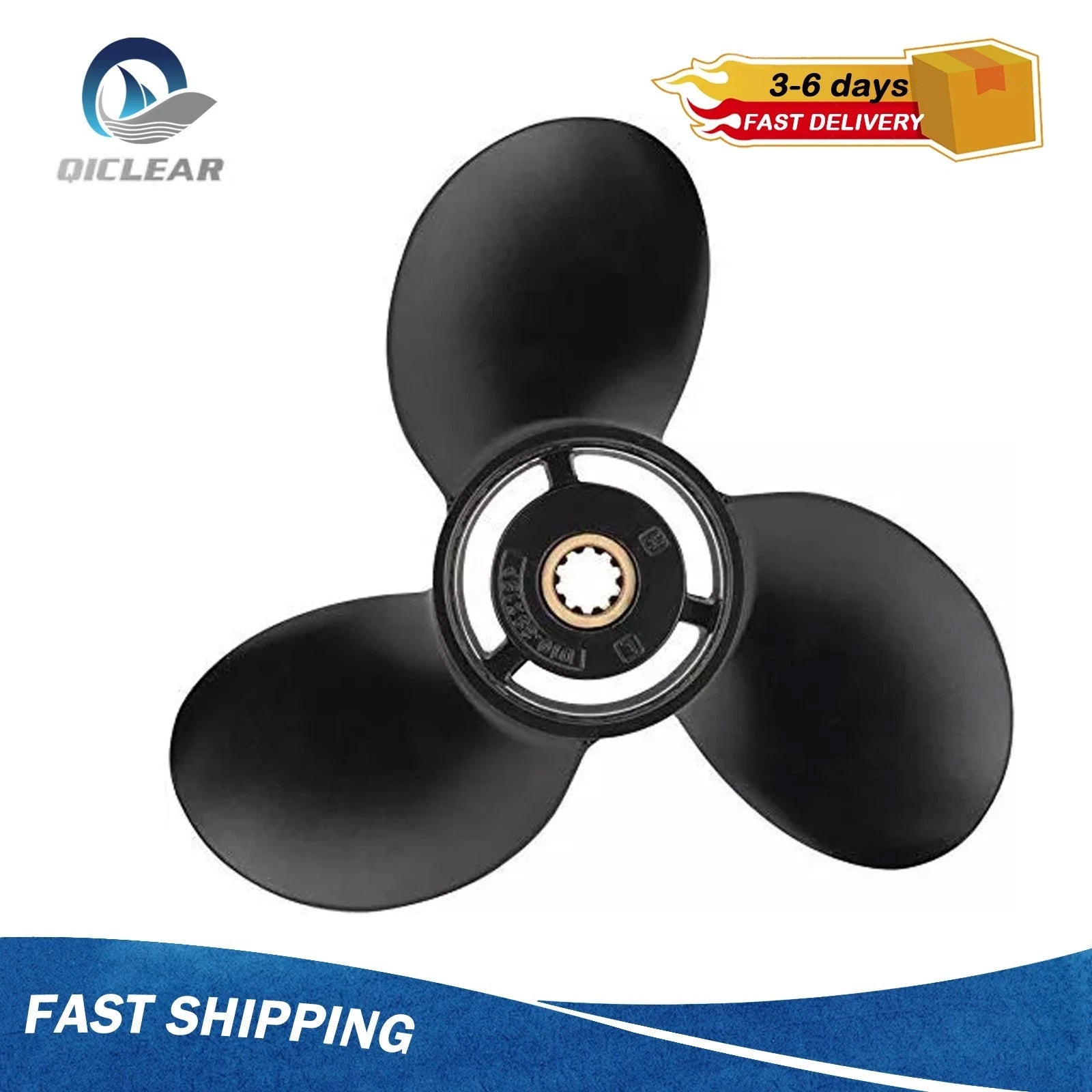Boat Prop 10 3/8x13 for Mercury 9.9-25 HP (1990–2023) 48-19640A40