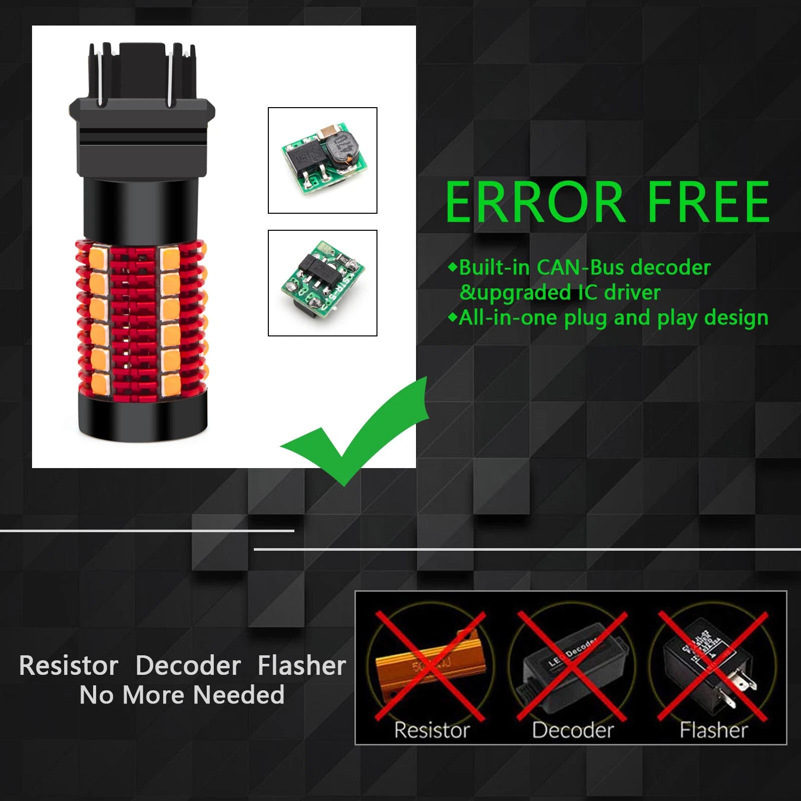 CANbus 3157 LED Front Turn Signal Bulb for Dodge Ram 1500 (2002-2024)