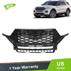 Gloss Black Plastic Front Center Mesh Grille for Ford Explorer (2020–2022)