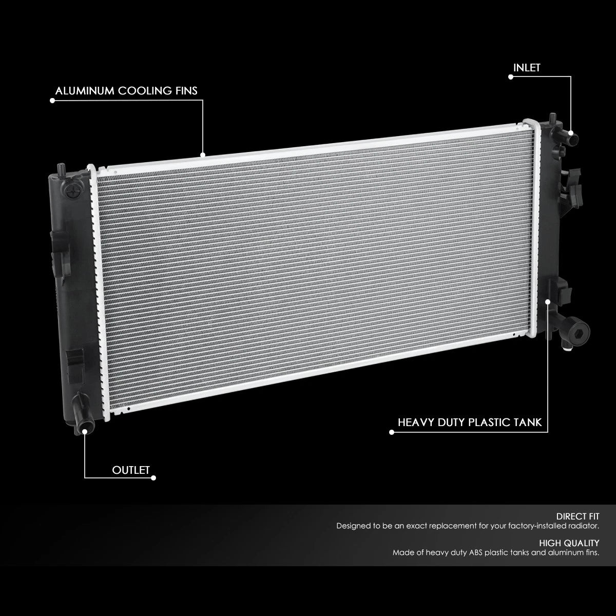 Cooling Radiator for Nissan Leaf (2011–2012) DPI 13292 Aluminum Core