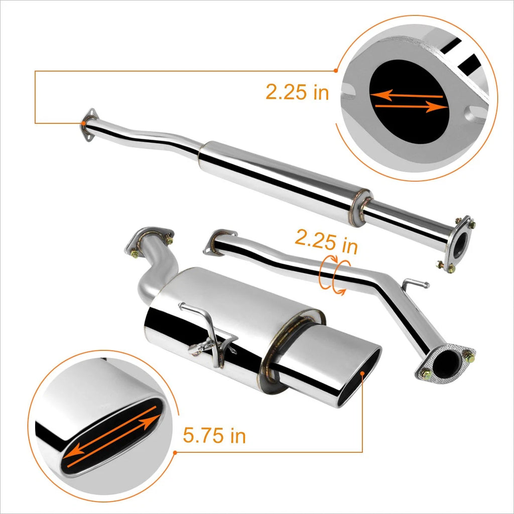 5.75" Oval Muffler Tip Catback Exhaust System for Nissan Altima 2002–2006