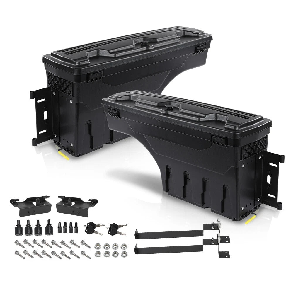 Set of 2 Truck Bed Storage Tool Boxes for Dodge Ram 1500 (2019–2021)