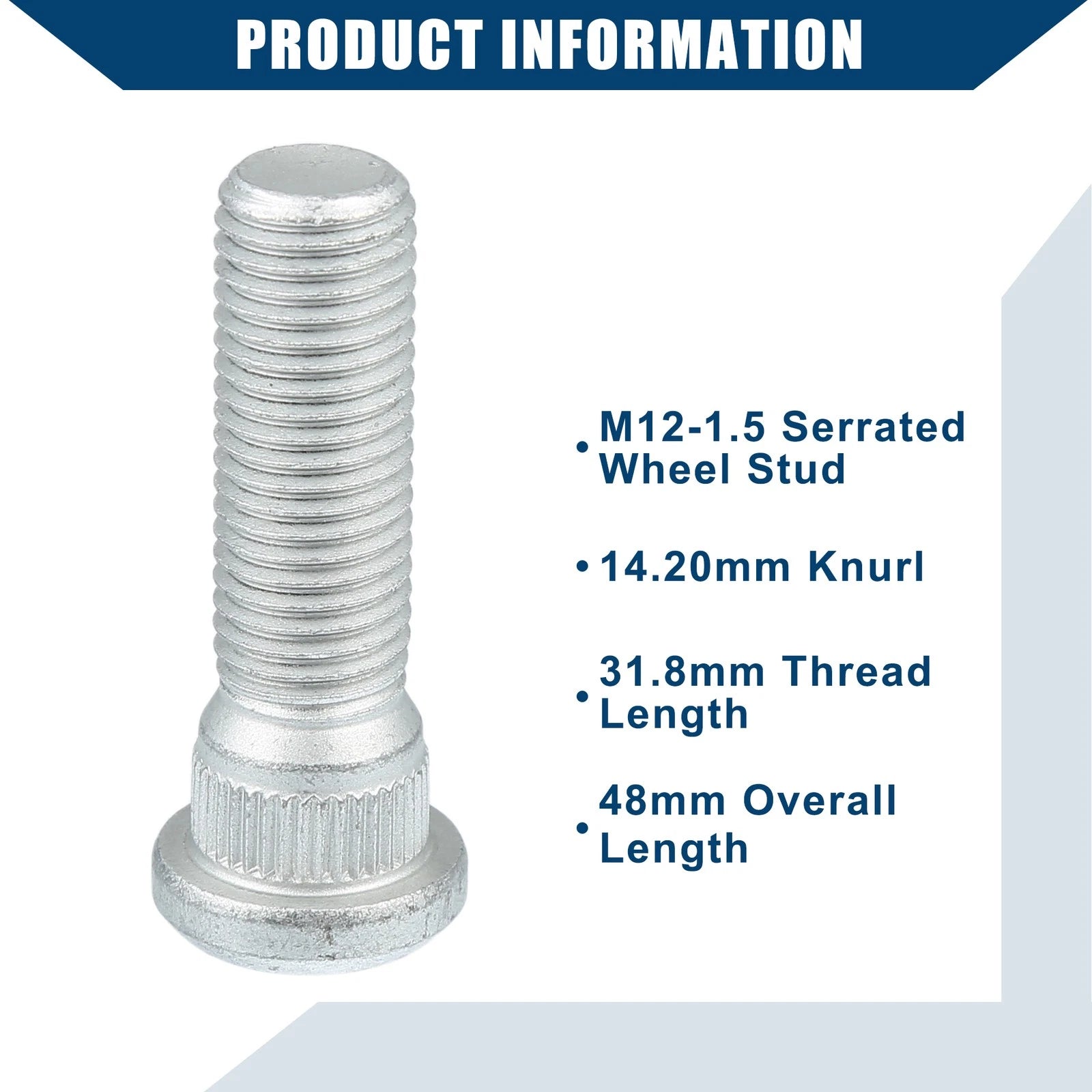 20Pcs M12-1.5 Wheel Stud Bolts No.90942-02049 for Lexus Toyota Scion 