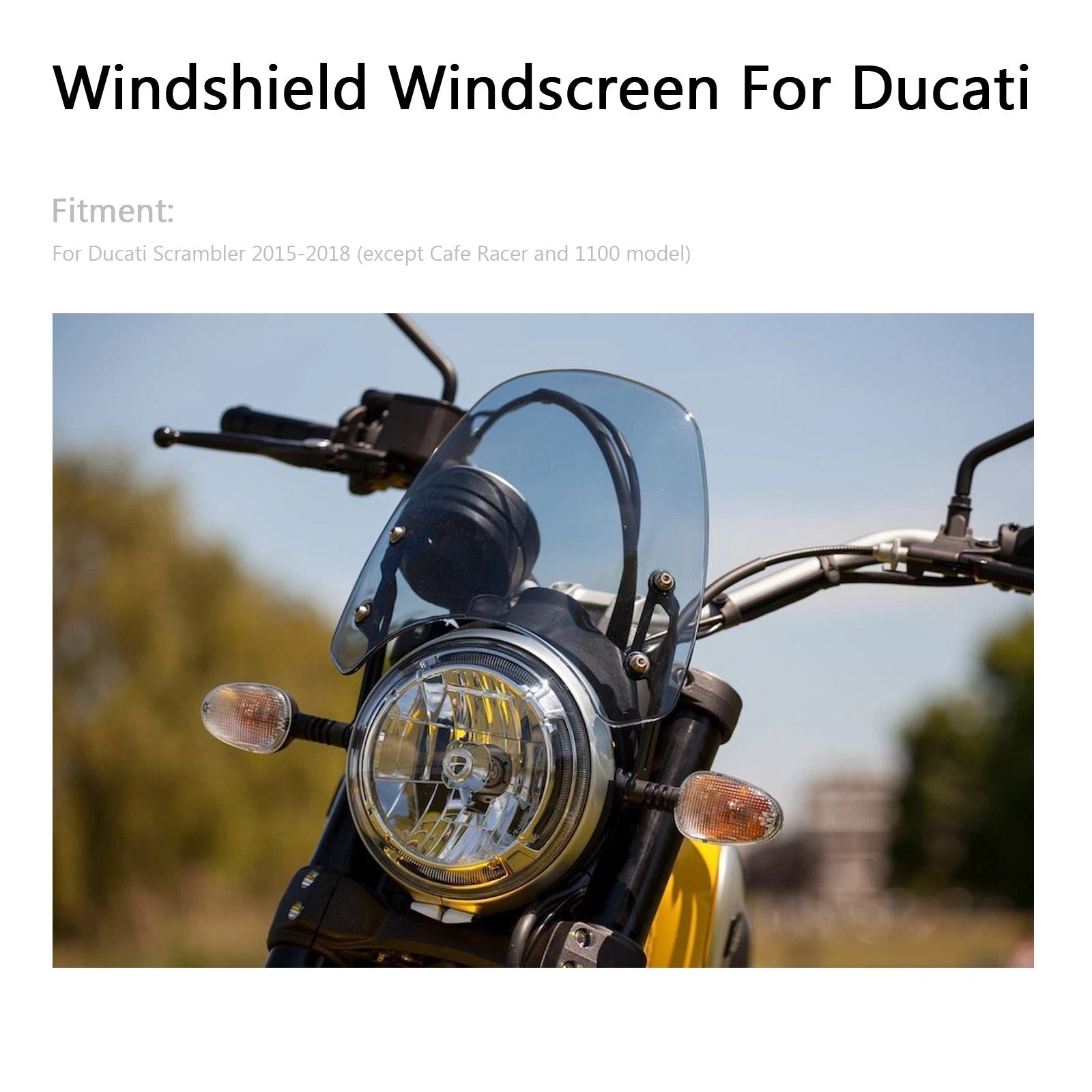 Windshield Wind Deflector for Ducati Scrambler (2015–2018) Gray