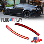 2X Red Lens LED Rear Bumper Side Marker Lights for Chevy Corvette C7 (2014–2019)