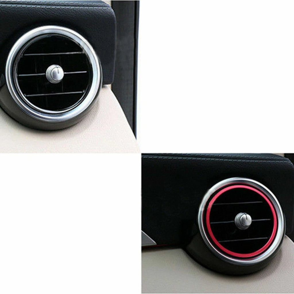 Red Aluminum AC Air Outlet Ring Decor Circle for Mercedes C-Class (2015-2021)