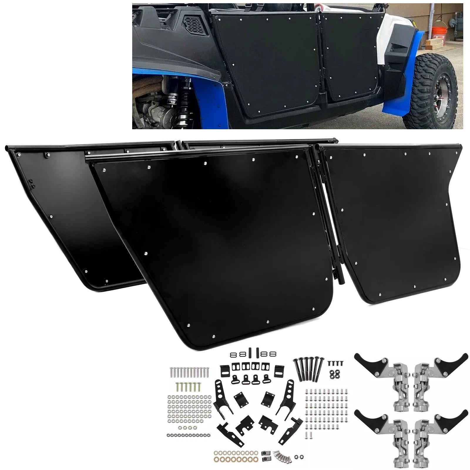 Aluminum Doors Black for Polaris RZR-4 800 (2010–2014), RZR XP4 900 (2012–2014)