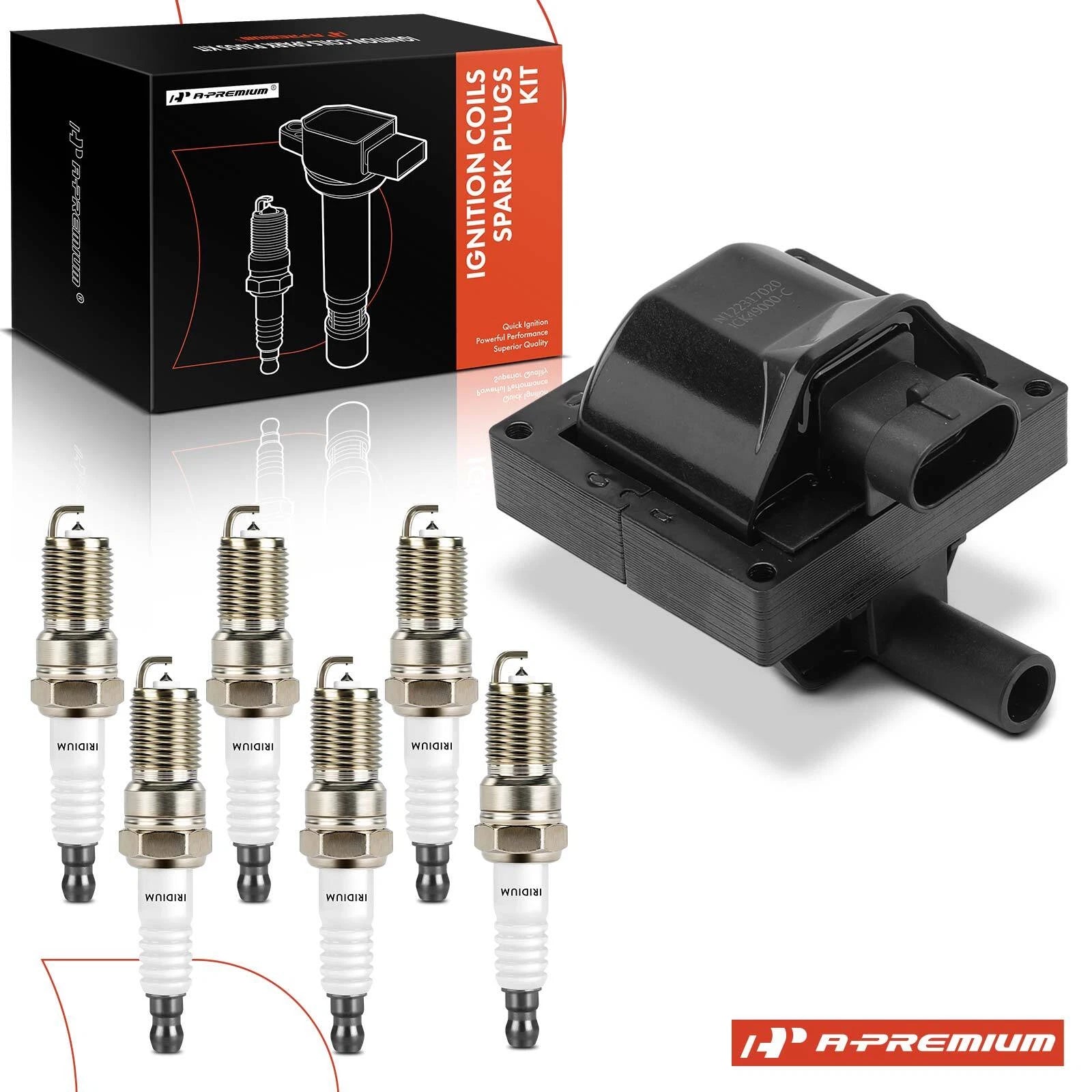 1x Ignition Coil & 6x Iridium Spark Plugs for Silverado 1500 (2007â2013)