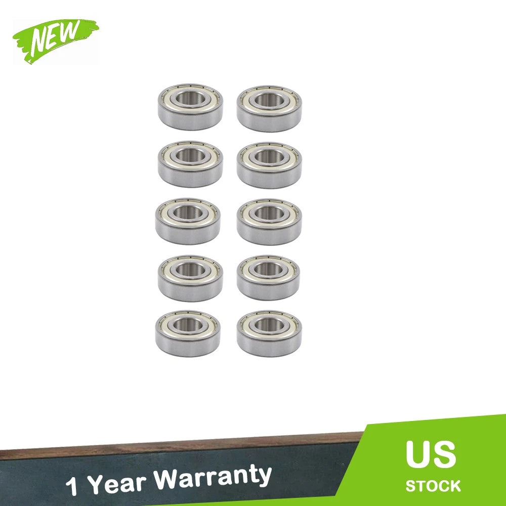 Pack of 10 Ball Bearing 6203-ZZ C3 EMQ 17x40x12mm Double Rubber Seals