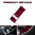 Wine Red Center Console Cupholder Cover Trim Set for Tesla Model Y/3 (2017-2020)