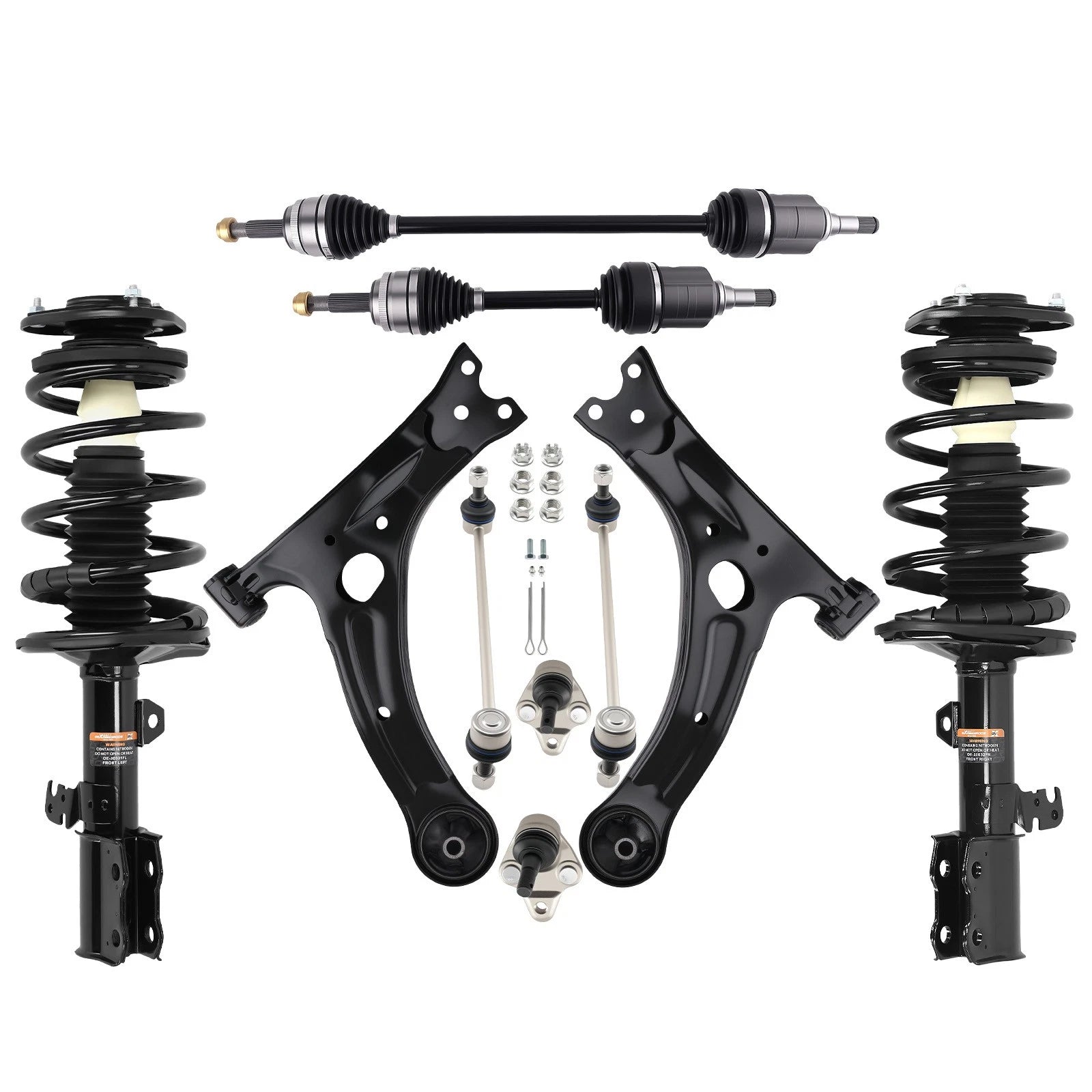 10x Front Lower Control Arm + CV Axle Sway Bar Link for Toyota Corolla (2003–2008)