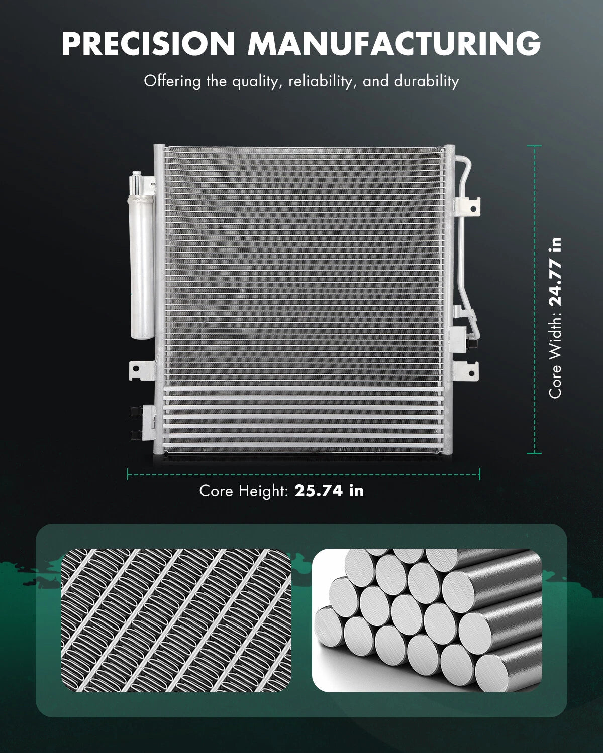 A/C Condenser for Jeep Liberty (2008–2012) & Dodge Nitro (2007–2011) 3.7L
