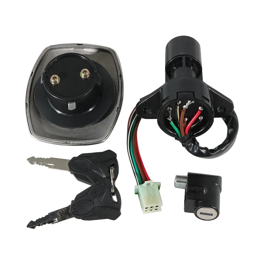 Fuel Gas Cap Ignition Key Switch Seat Lock Set for Suzuki GS125 (1982–2000)