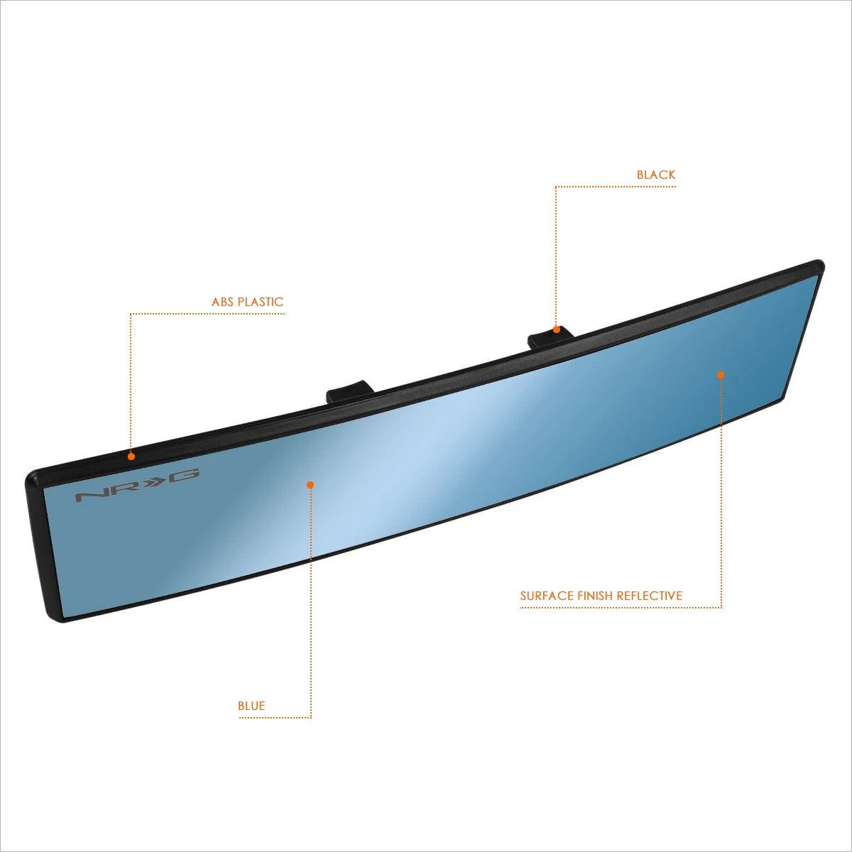 NRG IM-300CBL Rear View Mirror for Universal Vehicles (300mm, Blue Tinted)