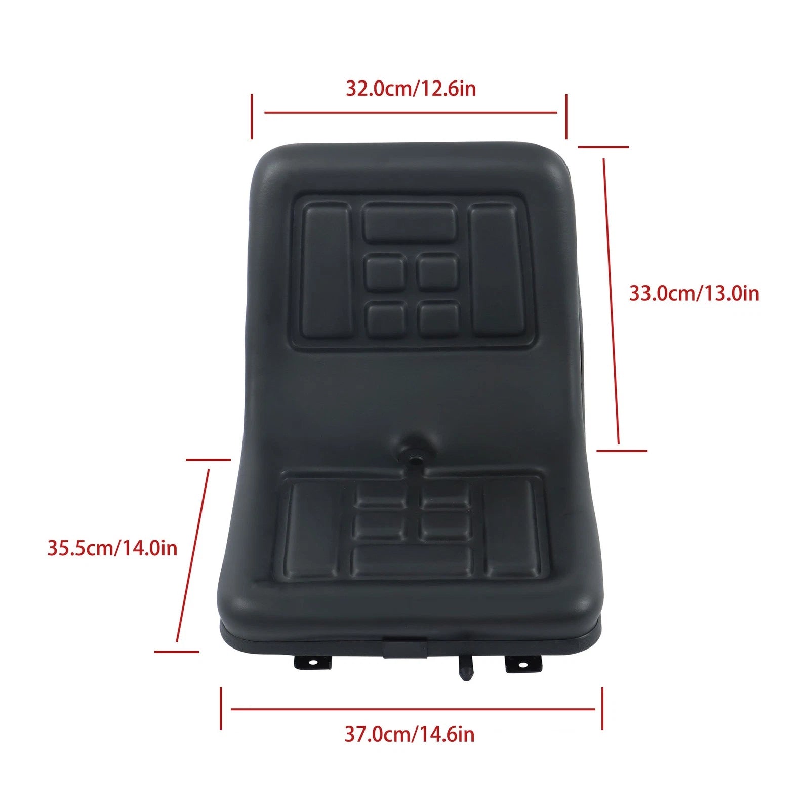 Universal Compact High Back Lawn Tractor Seat with Mounting Bolt Patterns
