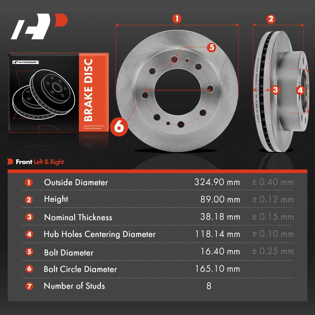 Front Disc Brake Rotors for Chevy Silverado 3500, GMC Sierra 3500 (2001–2006)