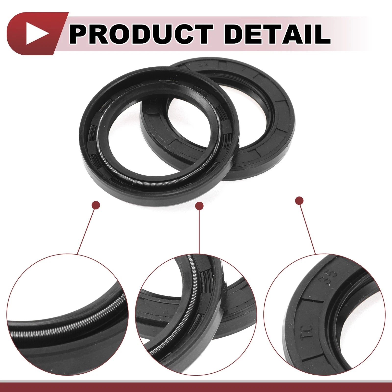 Set of 5 Rotary Shaft Oil Seals 35x52x7mm Nitrile Rubber 672668828724