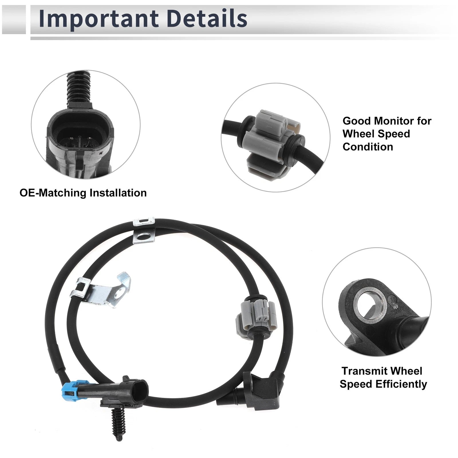 ABS Wheel Speed Sensor No.19181871 for Chevrolet Astro (2003–2004) 1 Pc Front Left