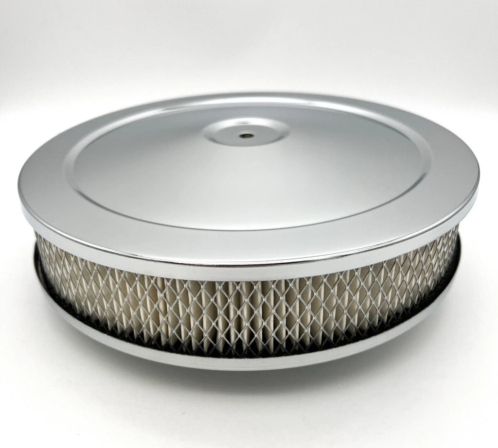 Round Chrome Air Cleaner 10 in with 5-1/8 in Neck for Holley Edelbrock (—)
