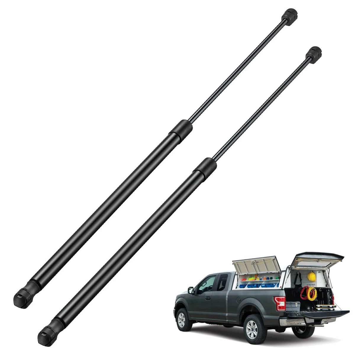 Gas Struts for Leer Camper Shell Topper Rear Window (28in, 90Lbs)