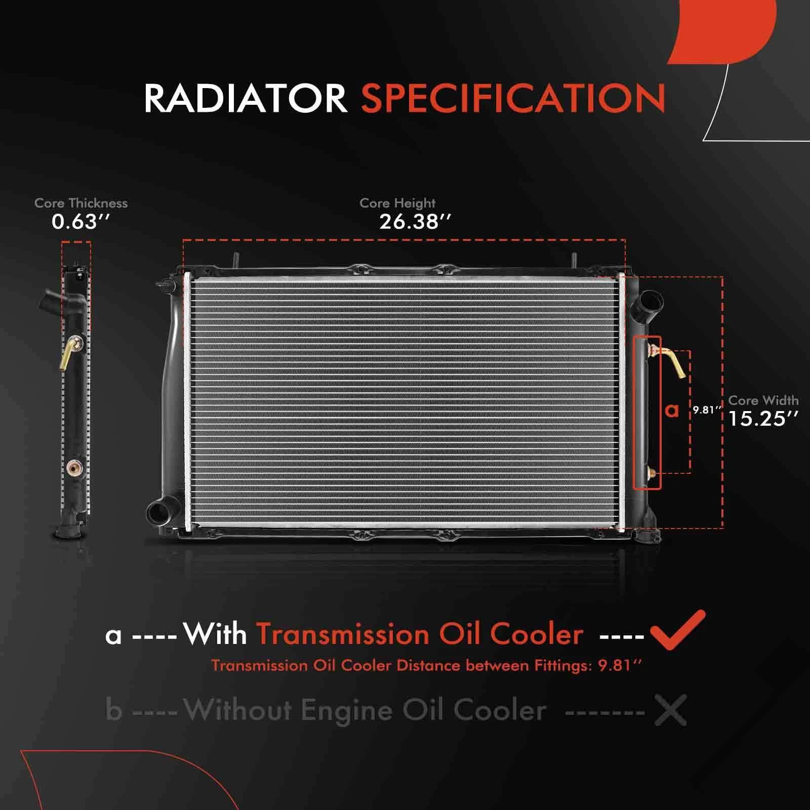 Radiator for Subaru Forester Impreza (1998) Aluminum