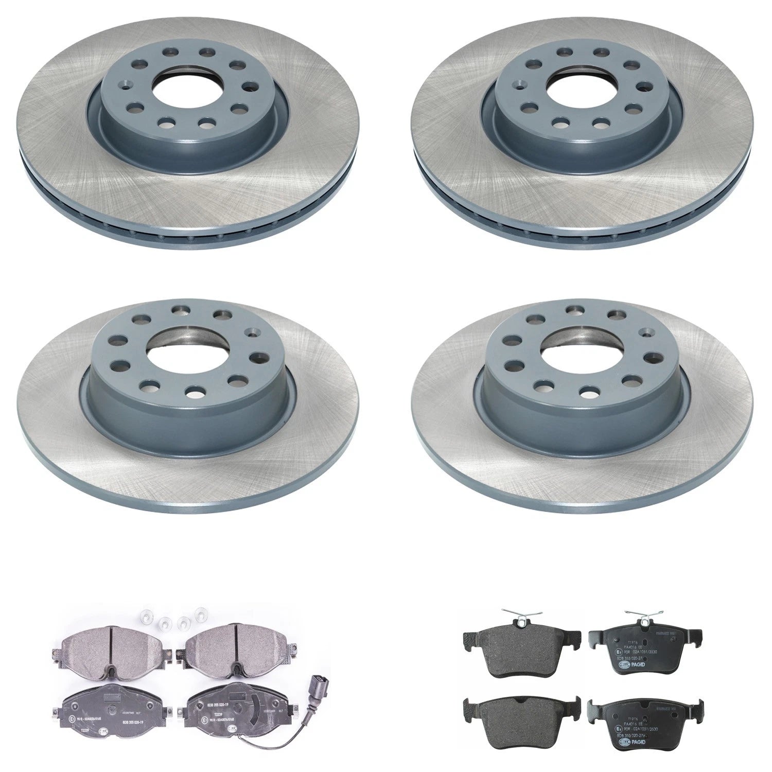 DuraGo Front Rear Rotor Brake Pad Kit for Audi A3 Sportback e-tron (2015–2016)
