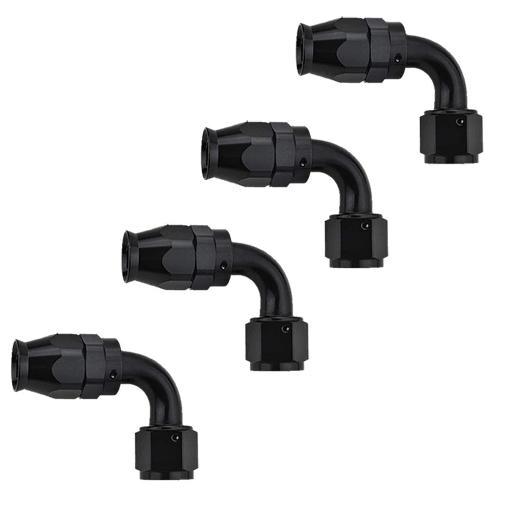 90 Degree PTFE Hose End Fitting Adapter for PTFE Hose (6AN) (4-Pack)