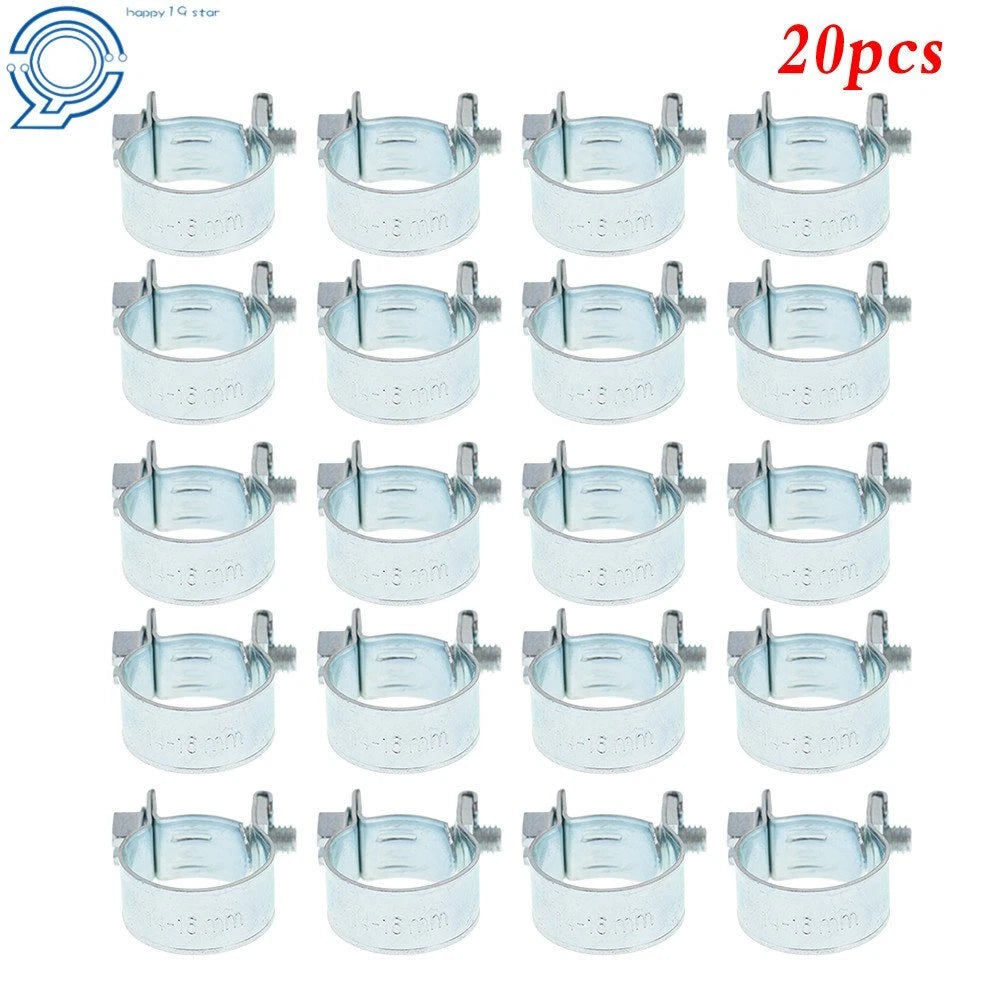 Set of 20 Fuel Injection Hose Clamps for Auto (14mm-16mm)
