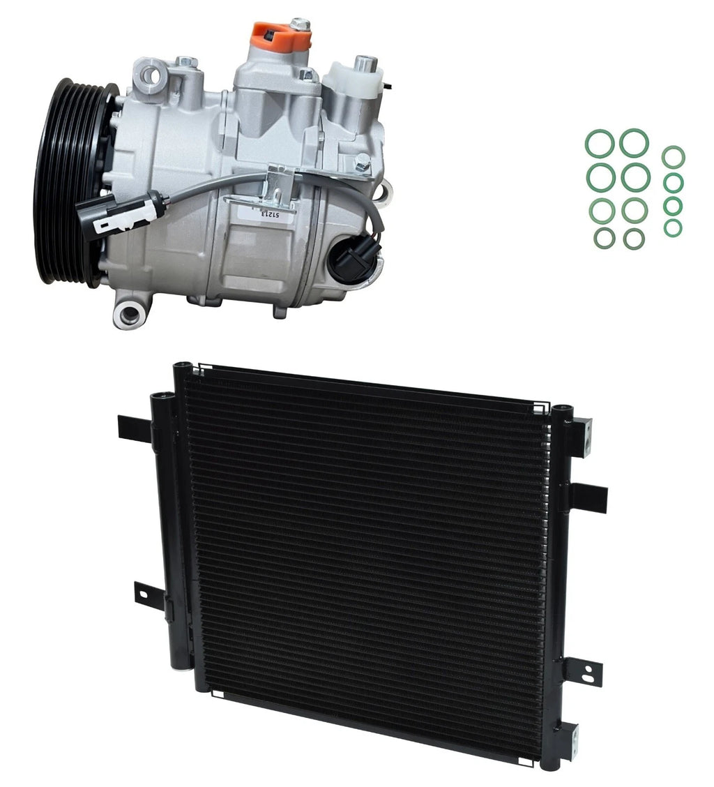 AC Compressor Kit w Condenser Replacement for Jaguar Vanden Plas 4.2L (2009)