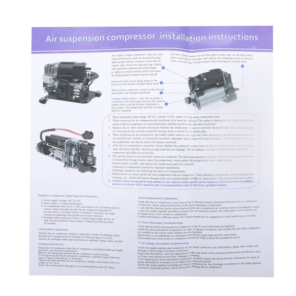 Air Ride Suspension Compressor Pump for Land Rover Range Rover (2013–2020) LR121140