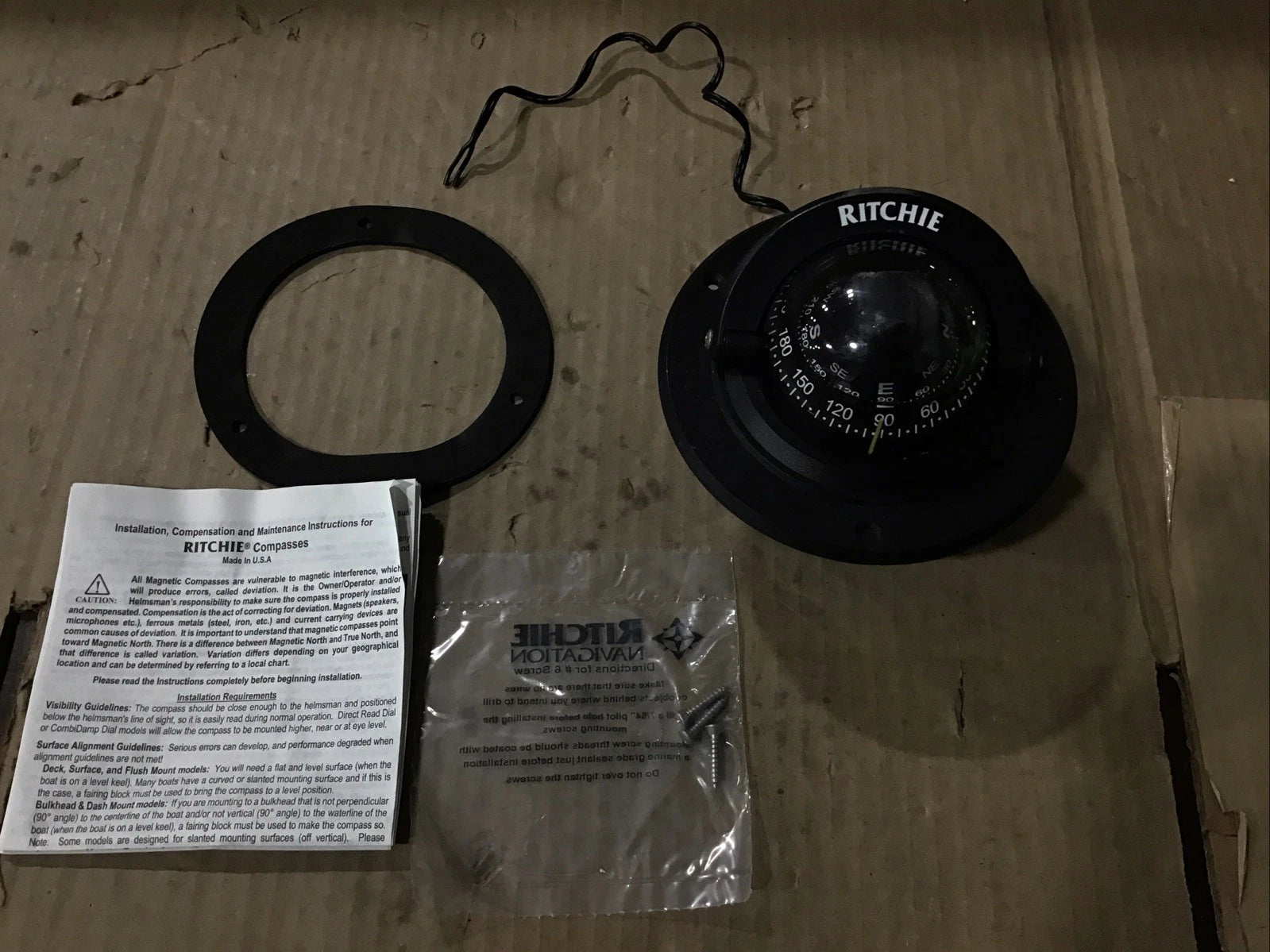 Ritchie Explorer Compass Flush Mount Black for F-50 (Open Box)