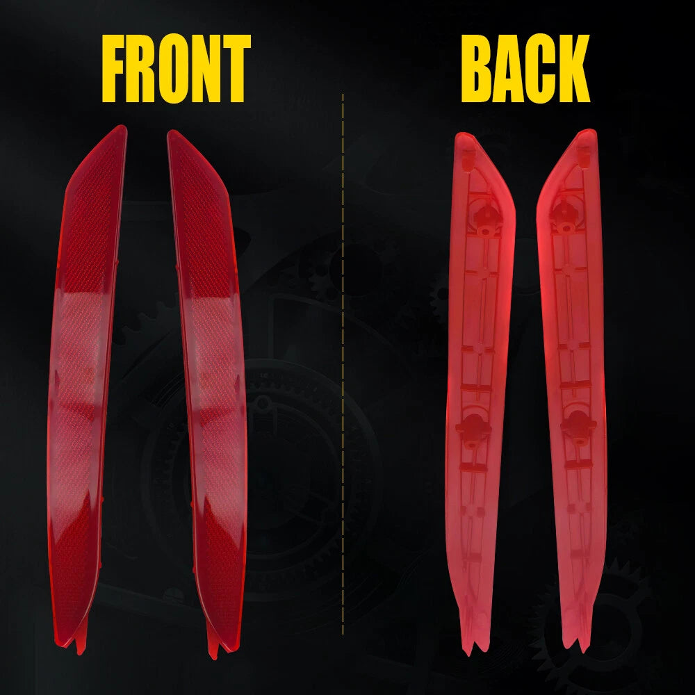 2X Red Rear Bumper Reflector Cover for Hyundai Elantra (2014-2016)