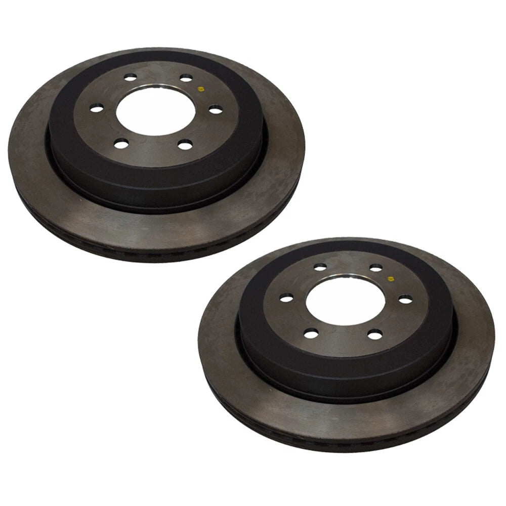 Set of 2 Motorcraft 342mm Vented Rear Disc Brake Rotors for Ford Lincoln