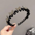 Flocking Rhinestone Headband with Butterfly Design for Women
