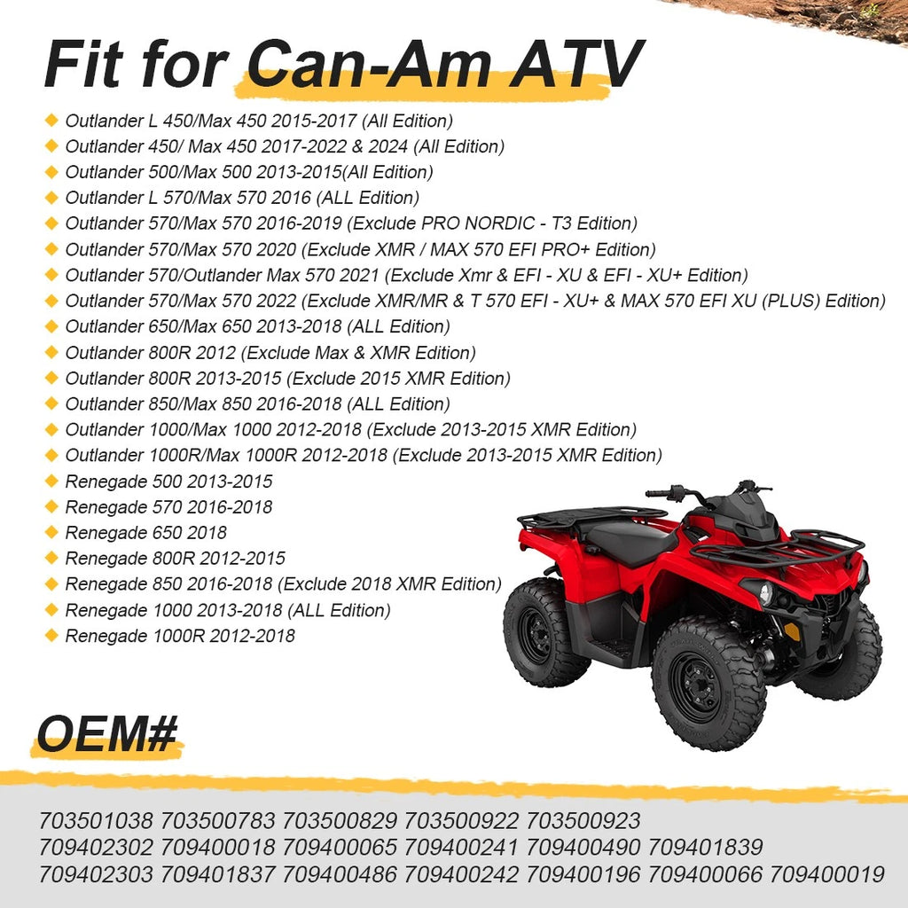 2 Tie Rods w/End Kit for Can-Am Renegade 1000R 1000 850 800R 650 570 500 (2012–2018)