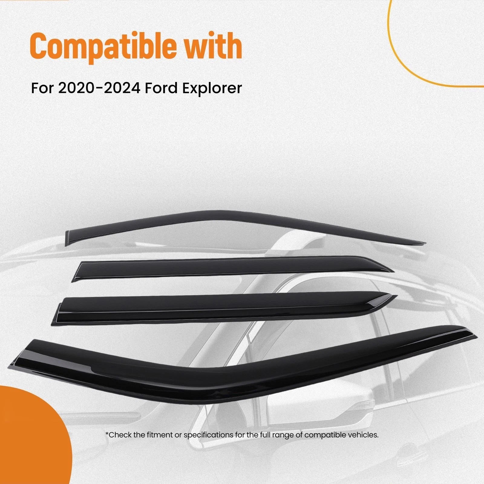 Window Visors Rain Guard for Ford Explorer (2020-2024)