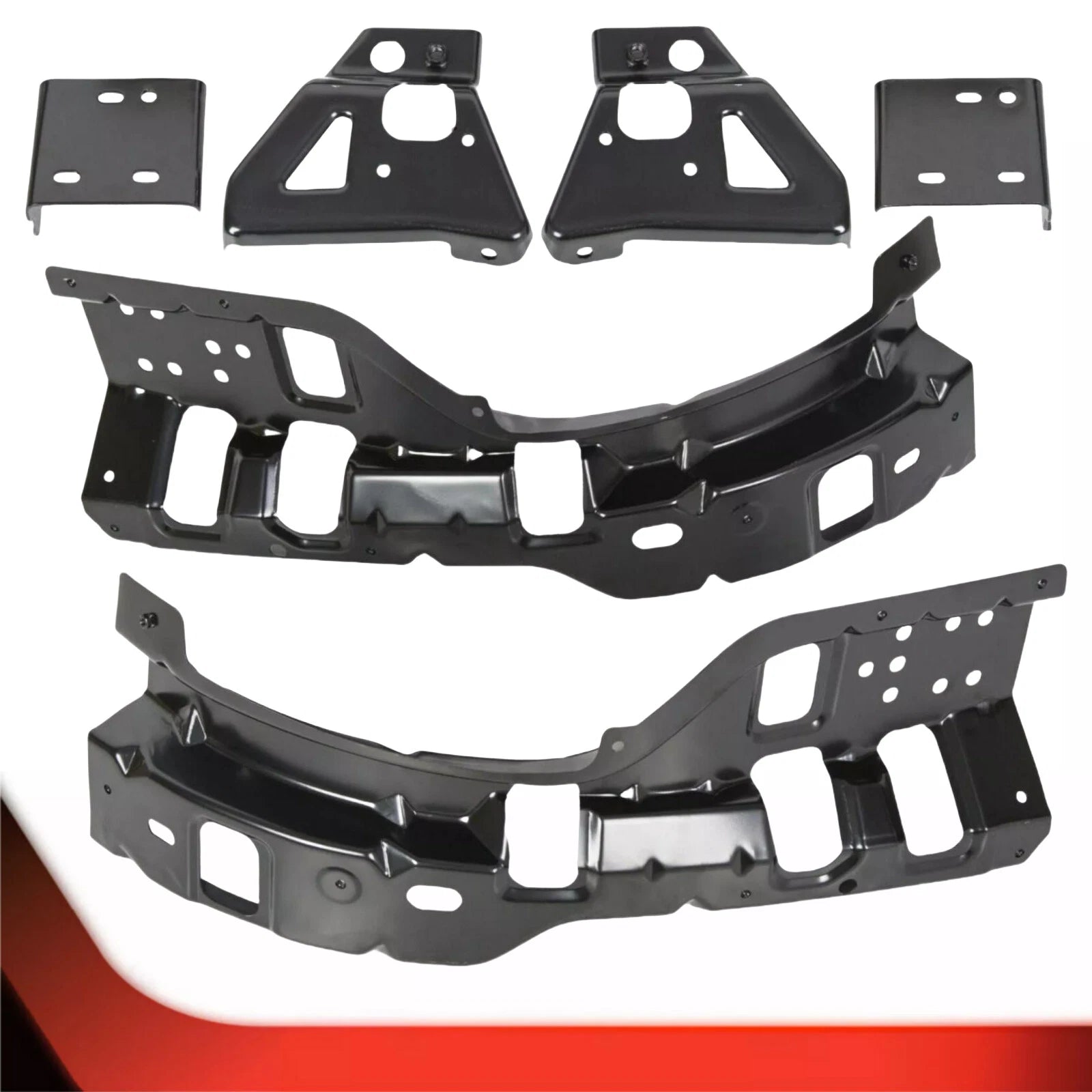 Set of 6 Front Bumper Impact Brackets for Silverado 2500HD 3500HD (2011-2014)