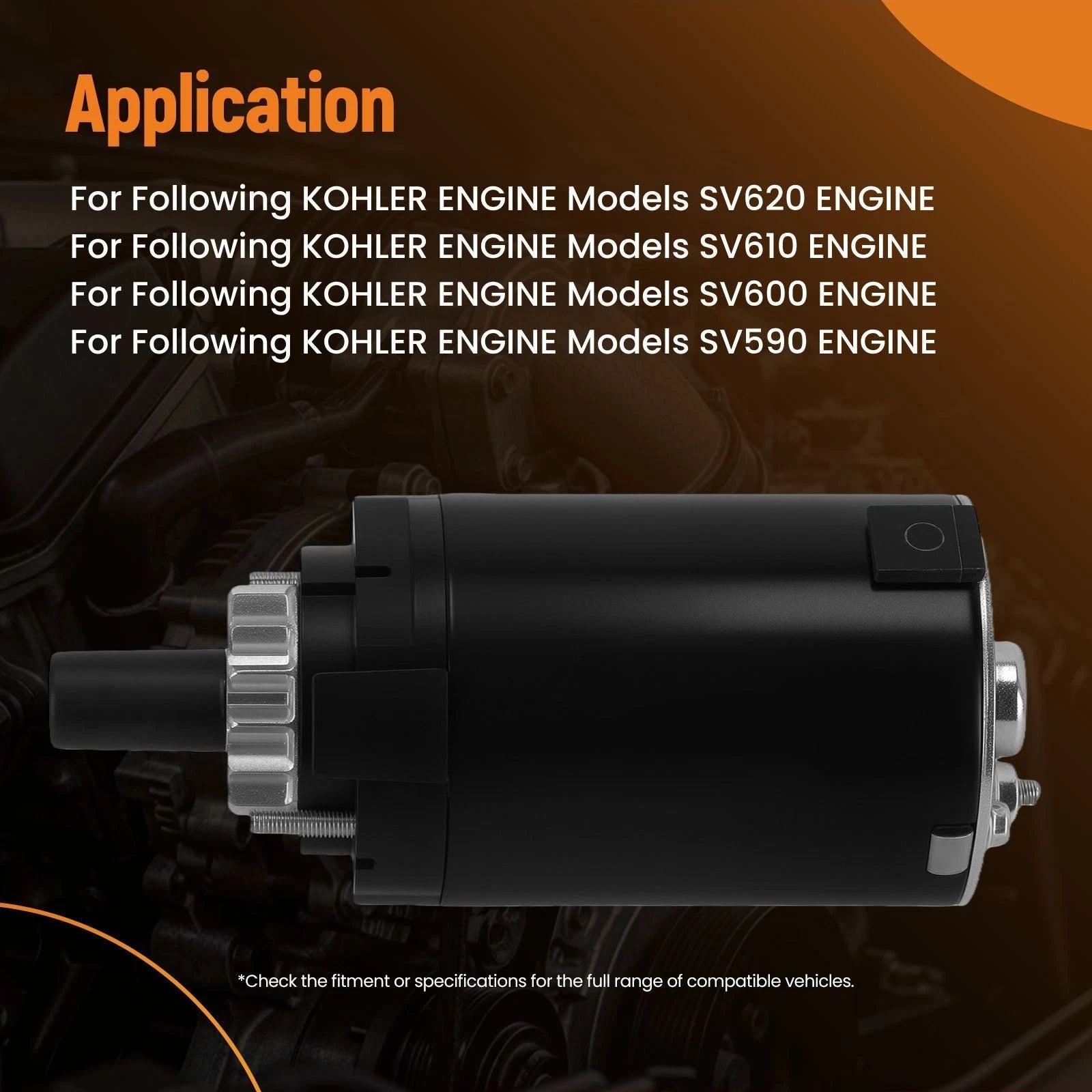 Starter Motor for Kohler Engine SV590 SV600 SV610 SV620 (2000-2023)