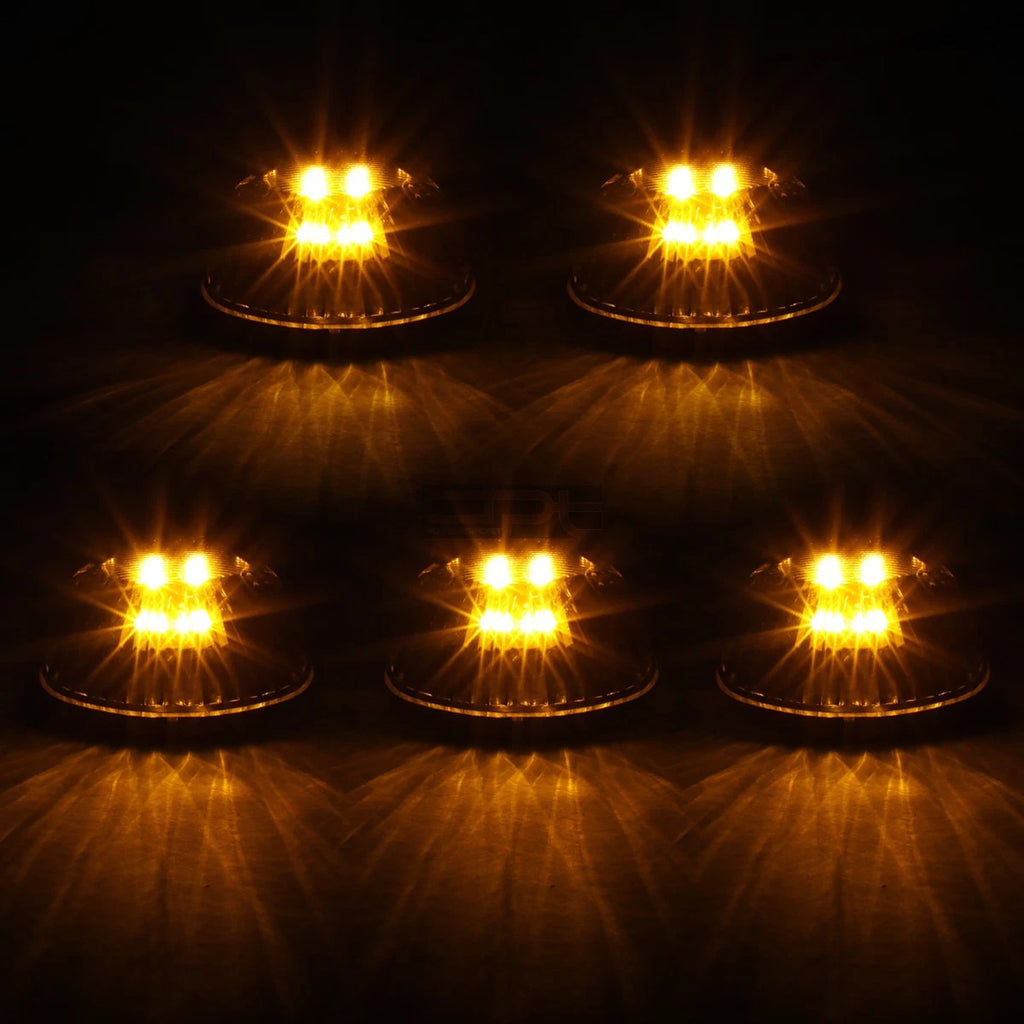 5Pcs Chrome Housing Yellow LED Cab Roof Running Light for Dodge Ram (1994–1998)
