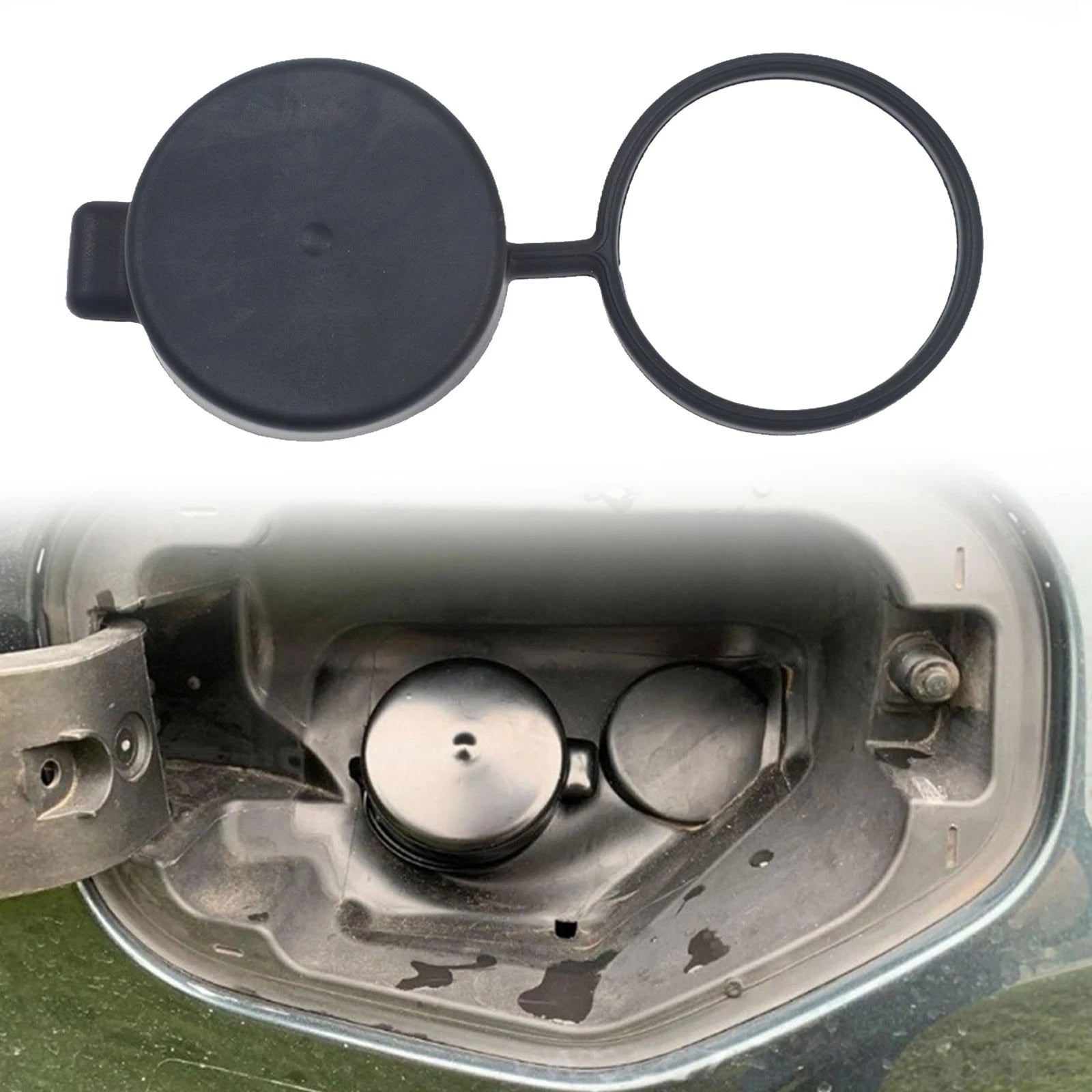 Fuel Tank Dust Cover Lid for Chevy Buick (2.375 Inch, Protective Strap)